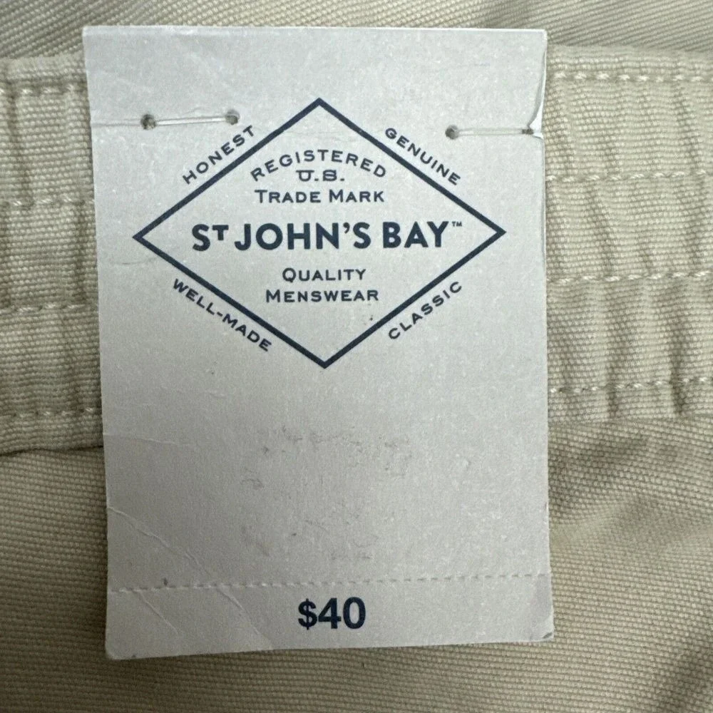 St. John's Bay Men's Khaki Front Pocket Cotton Blend 🆕 Shorts [Size 42] New‎